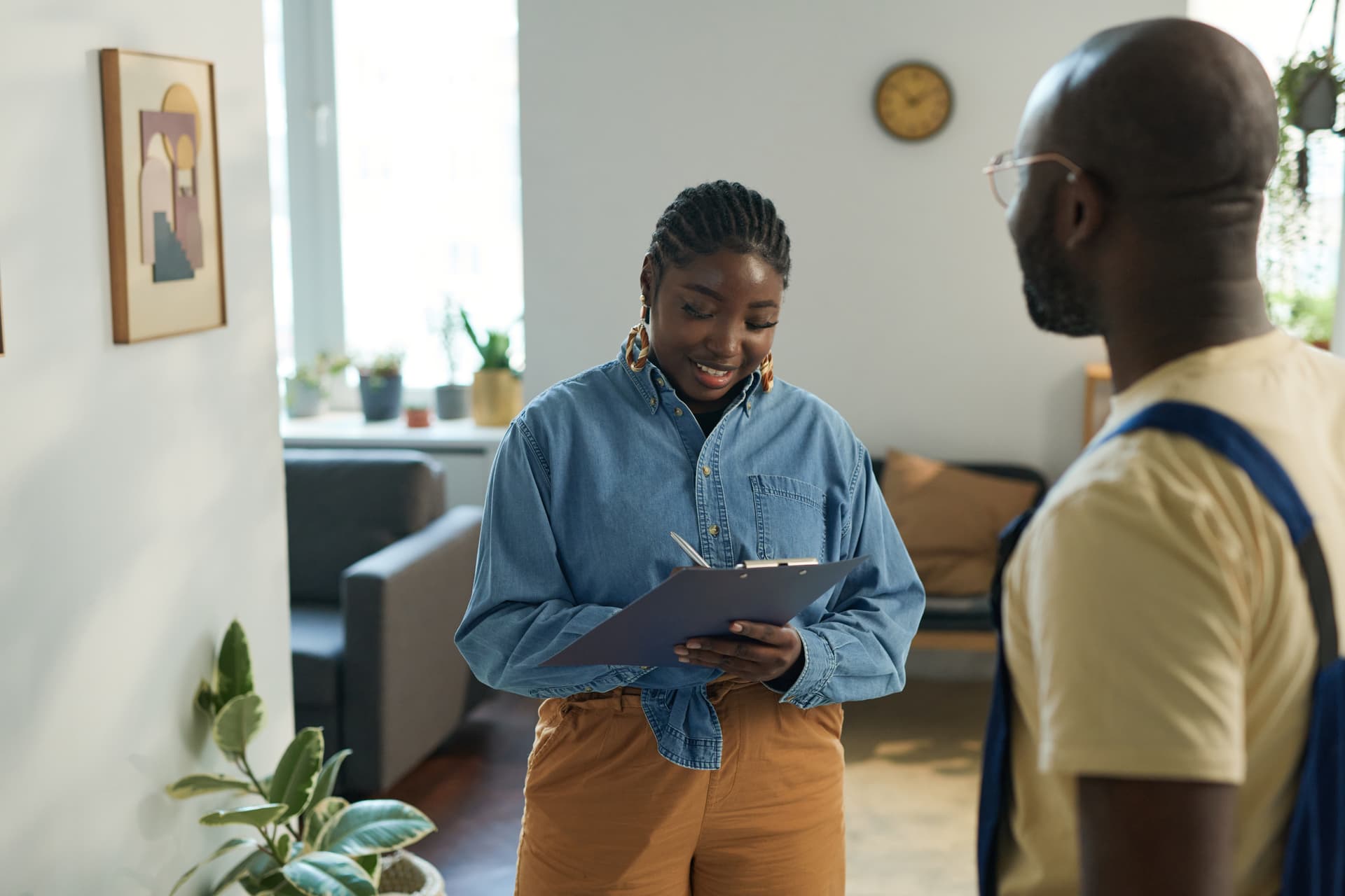 Agent reviewing a listing with a homeowner